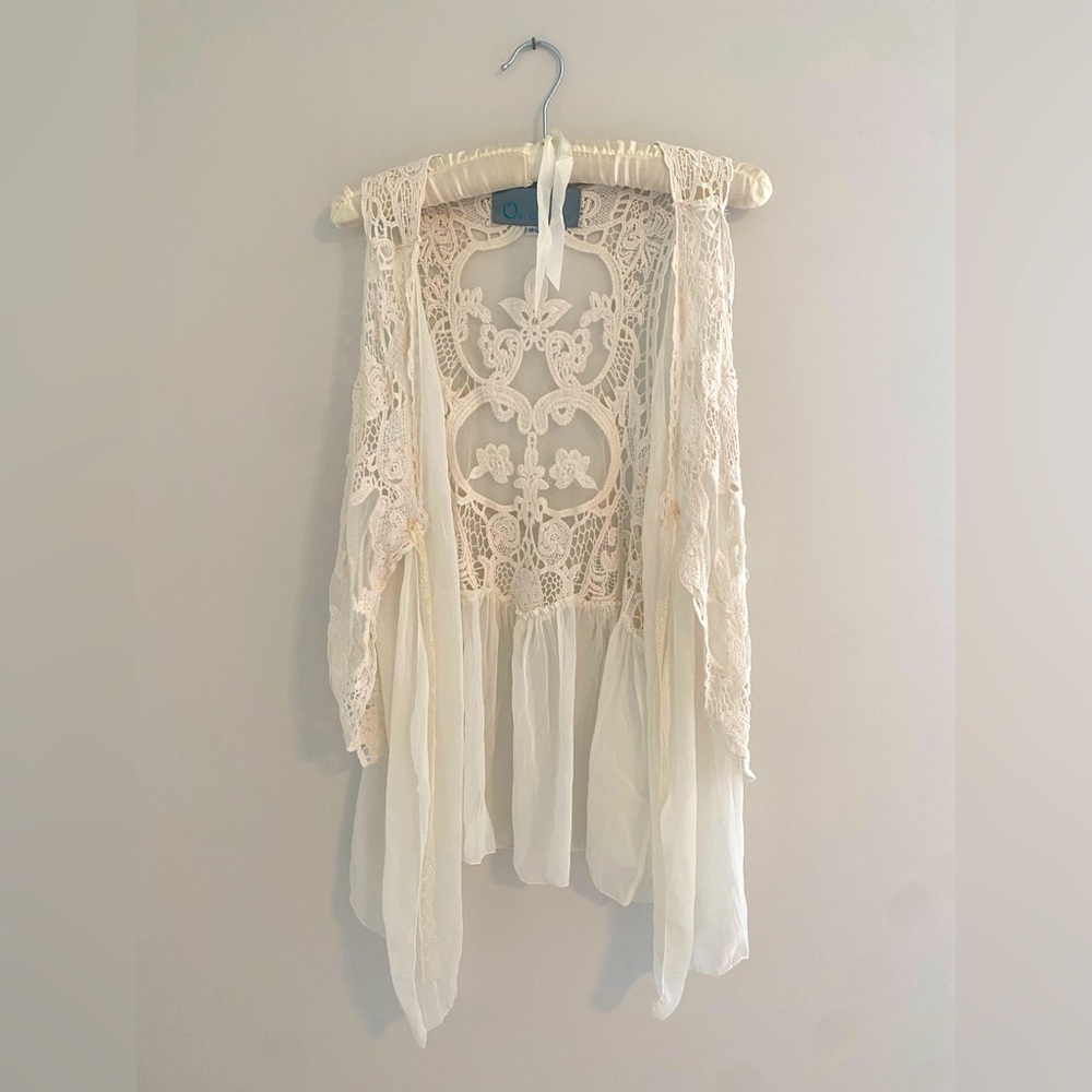 Ivory lace O2 collection vest